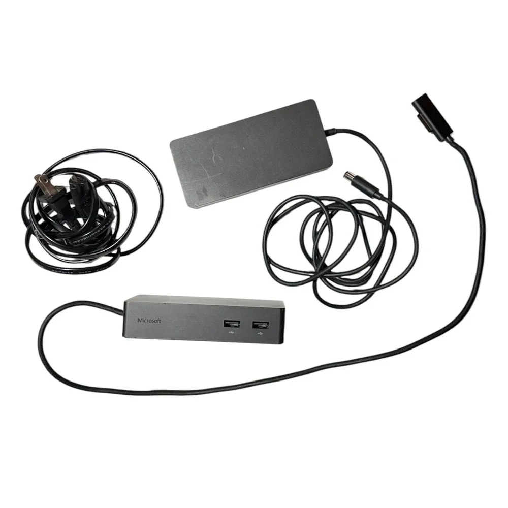 Microsoft Surface Dock 1661 with Power Supply Charging Cord Black Like New